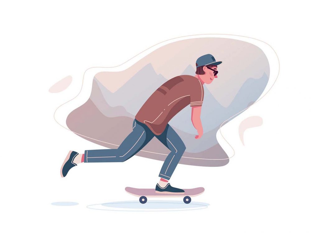 Free Skater Boy Vector Illustration