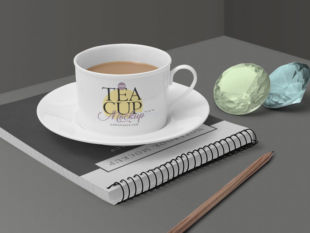 Free Tea Cup Mockup Scene