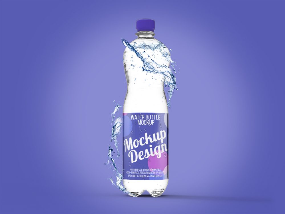 Free Water Plastic Bottle Mockup