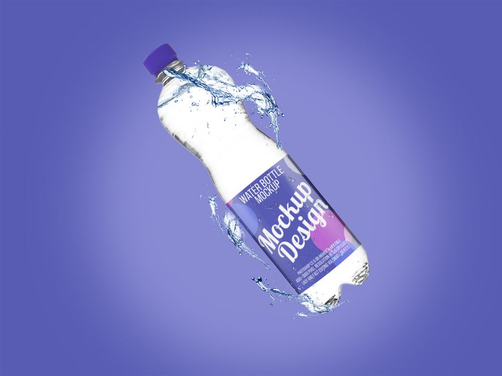 Free Water Plastic Bottle Mockup