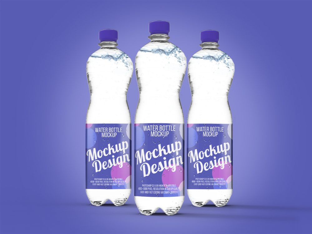 Free Water Plastic Bottle Mockup