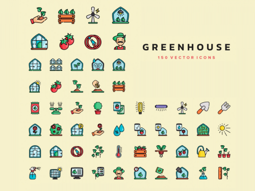 Greenhouse Vector Icons