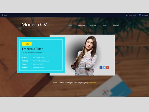 Modern CV Free Portfolio Template
