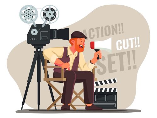 Movie Director Vector Illustration