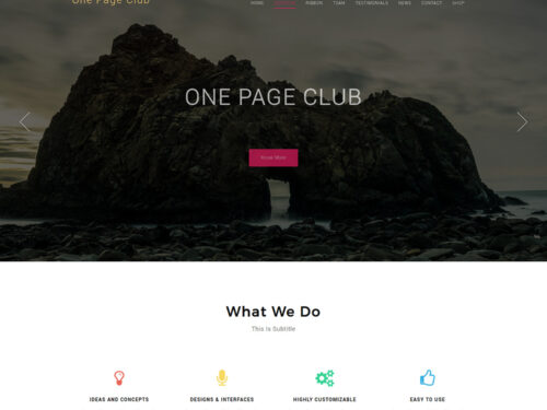 One Page Club WordPress Theme