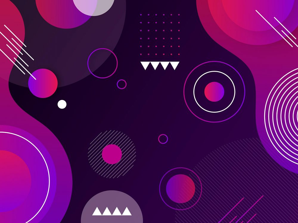 Overlapping Forms Purple Toned Background