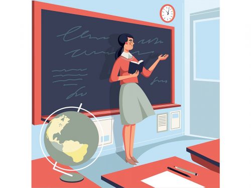 School Teacher Vector Illustration