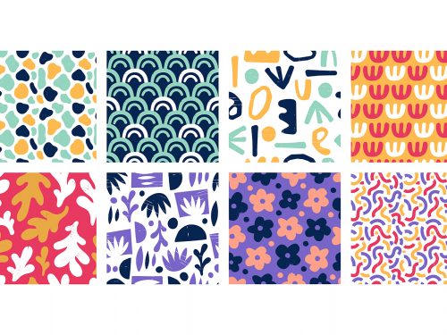 Seamless Abstract Color Shapes Patterns