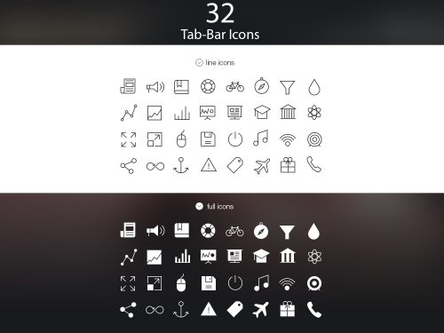 Tab Bar Icons iOS 7 Vol4