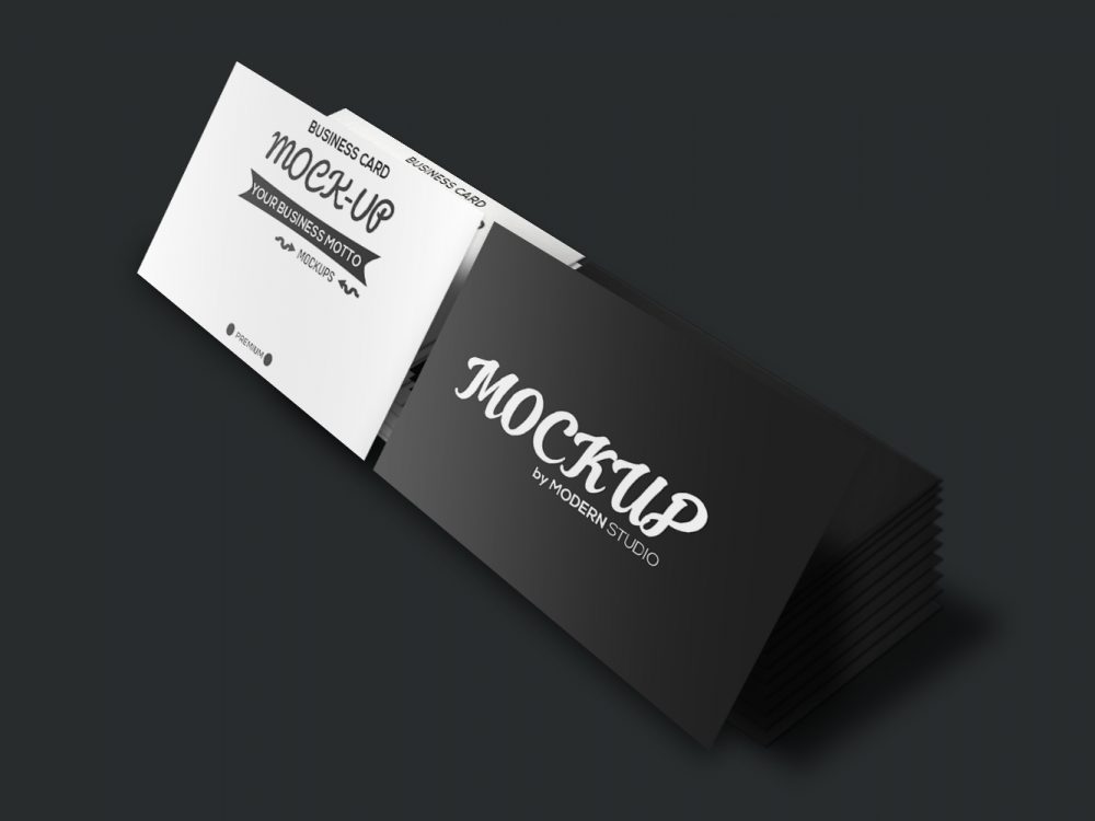 2 Free PSD Business Card Mockups In Stacks