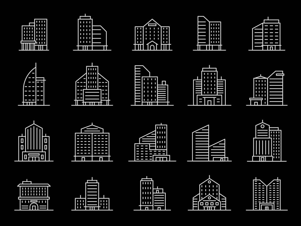20 Free Building Vector Icons