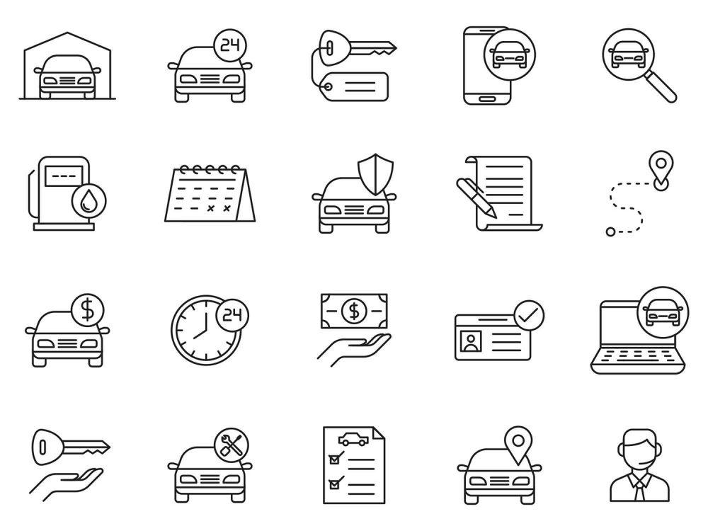 20 Free Car Rent Vector Icons