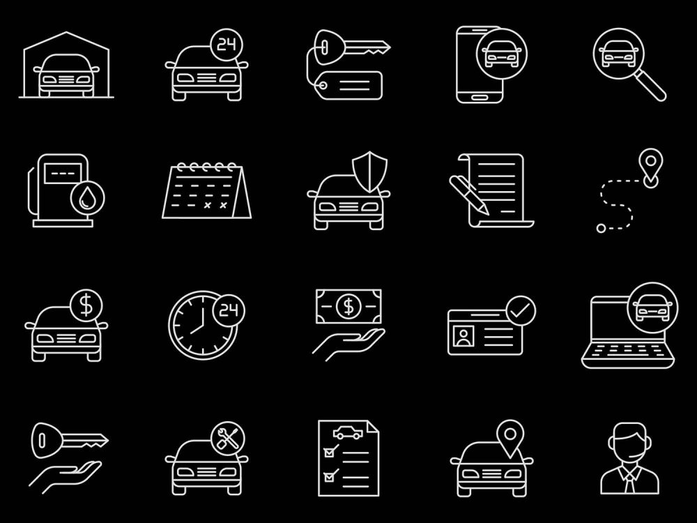 20 Free Car Rent Vector Icons