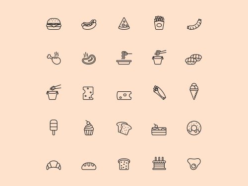25 Food Vector Icons