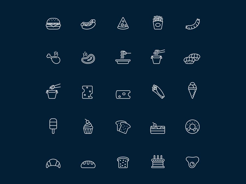 25 Food Vector Icons