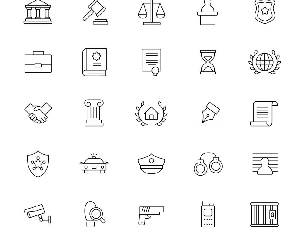 25 Free Law and Justice Icons