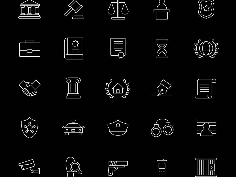 25 Free Law and Justice Icons