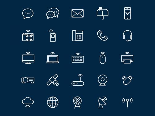 25 Free Line Vector Communication Icons