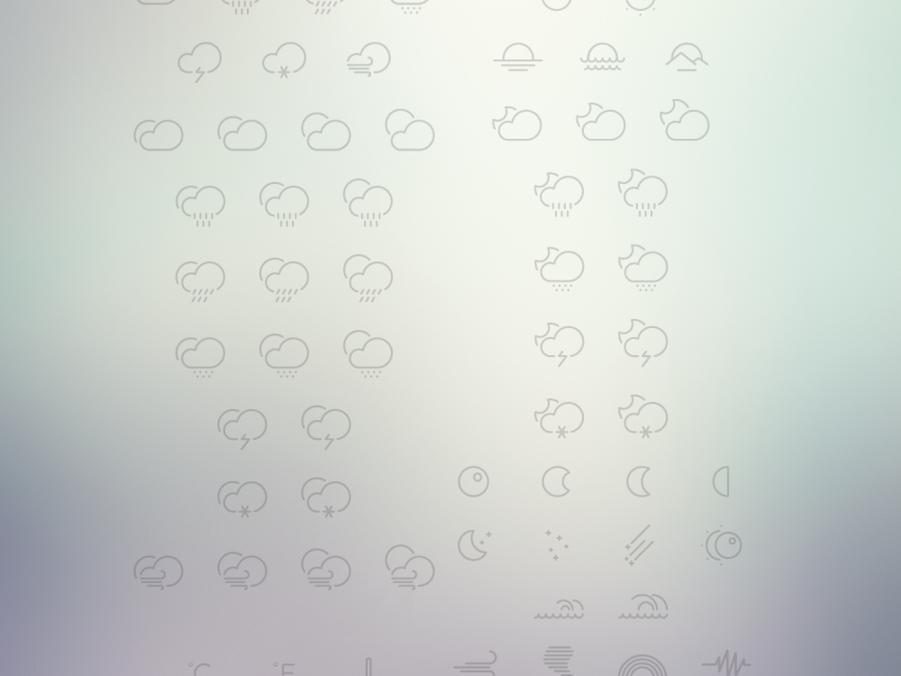 61 Outlined Weather Icons