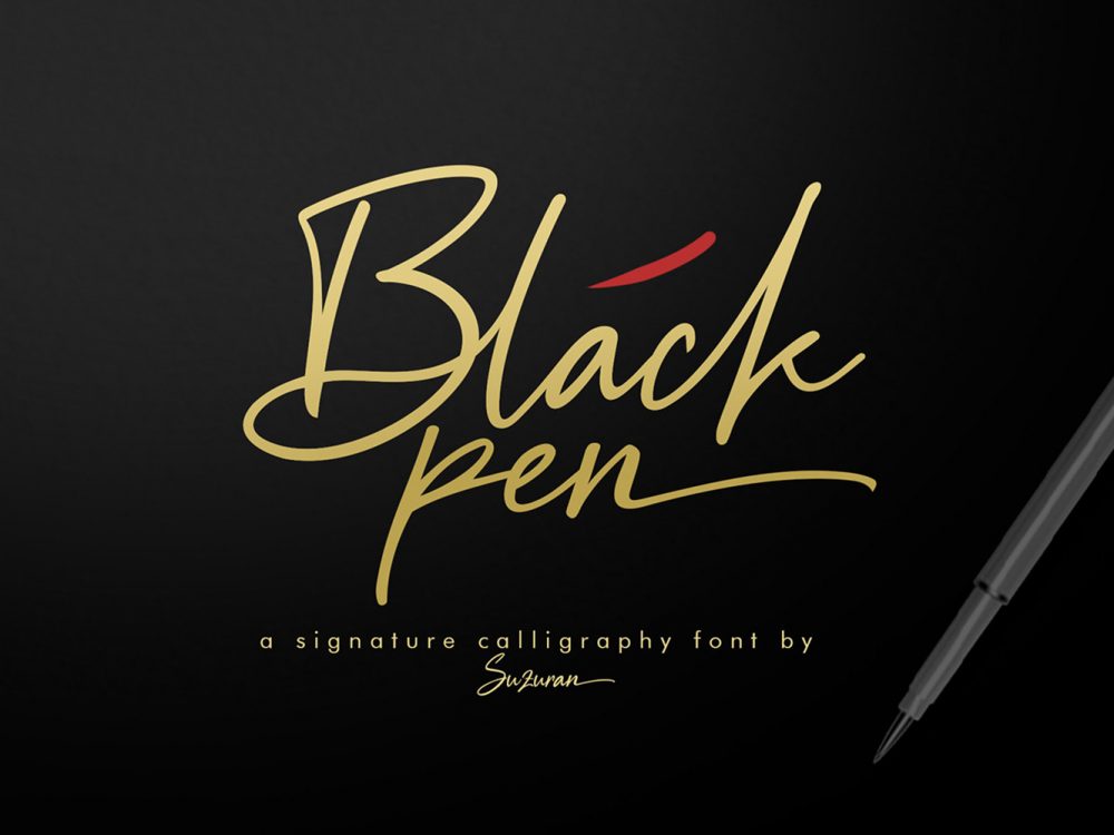 Black Pen Script Free Demo