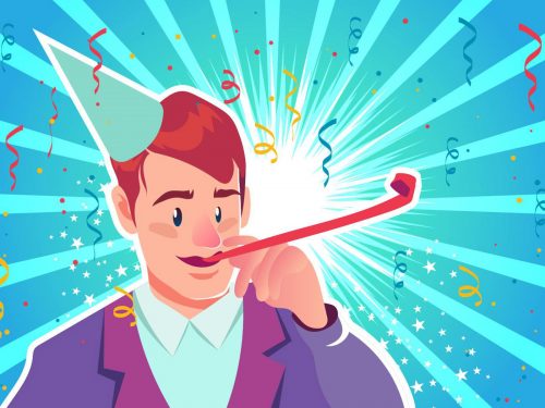 Blowing Party Blower Illustrations