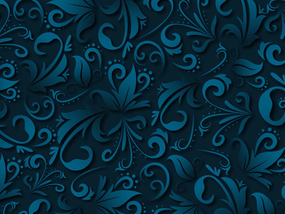 Blue Abstract Ornamental Flowers Background