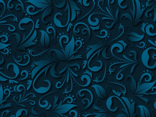 Blue Abstract Ornamental Flowers Background
