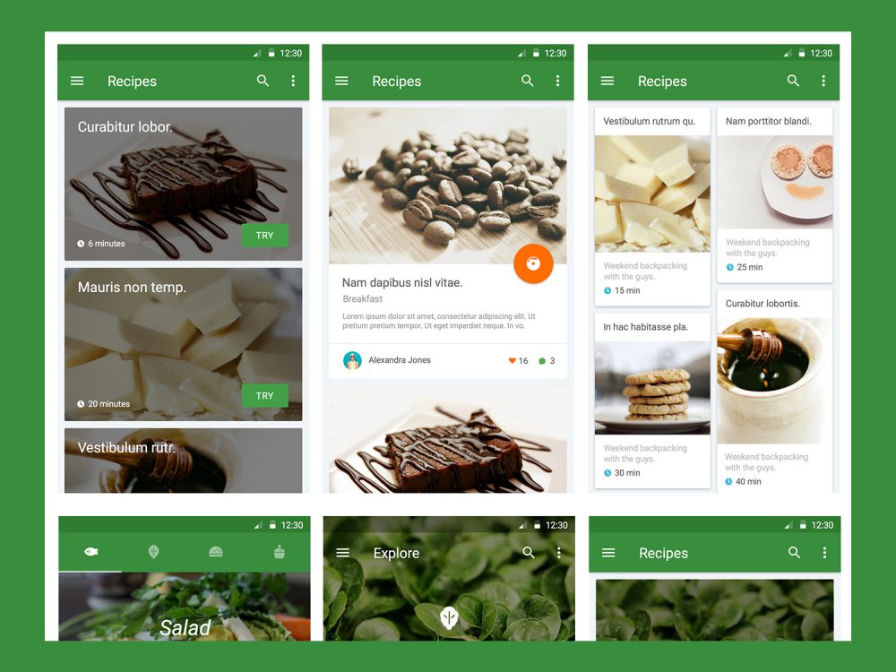 Cooking Material UI Kit