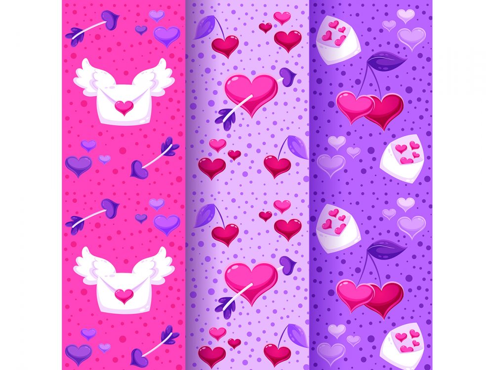 Flat Design Valentines Day Pattern Collection