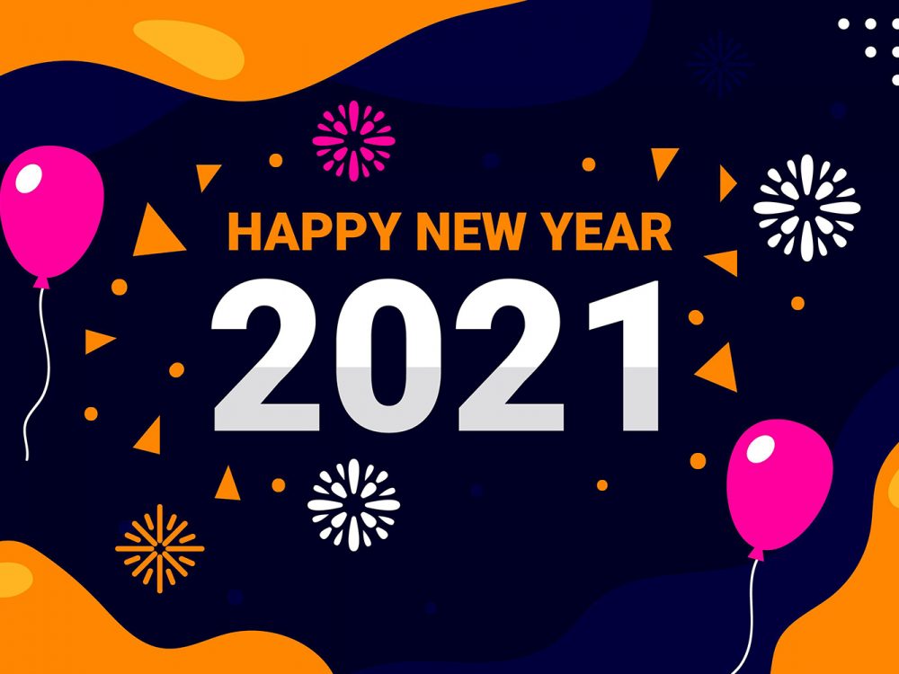 Flat New Year 2021 Background