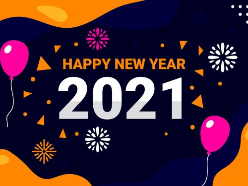 Flat New Year 2021 Background