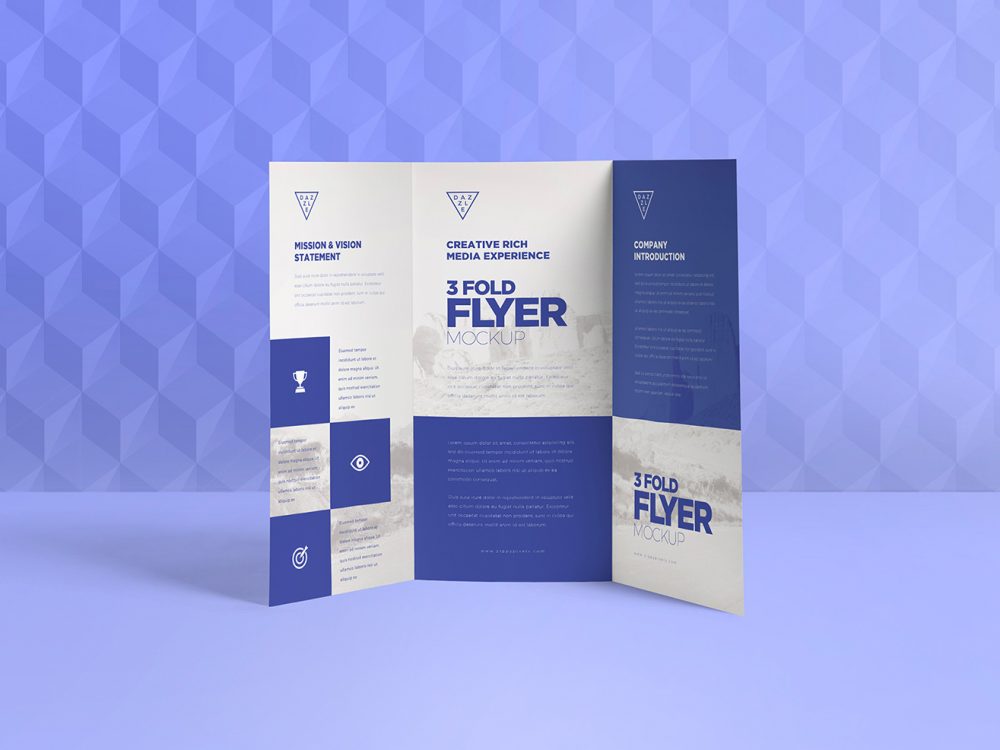 Free 3 Fold Brochure Mockups