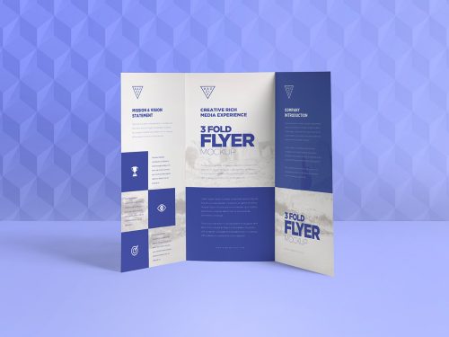 Free 3 Fold Brochure Mockups
