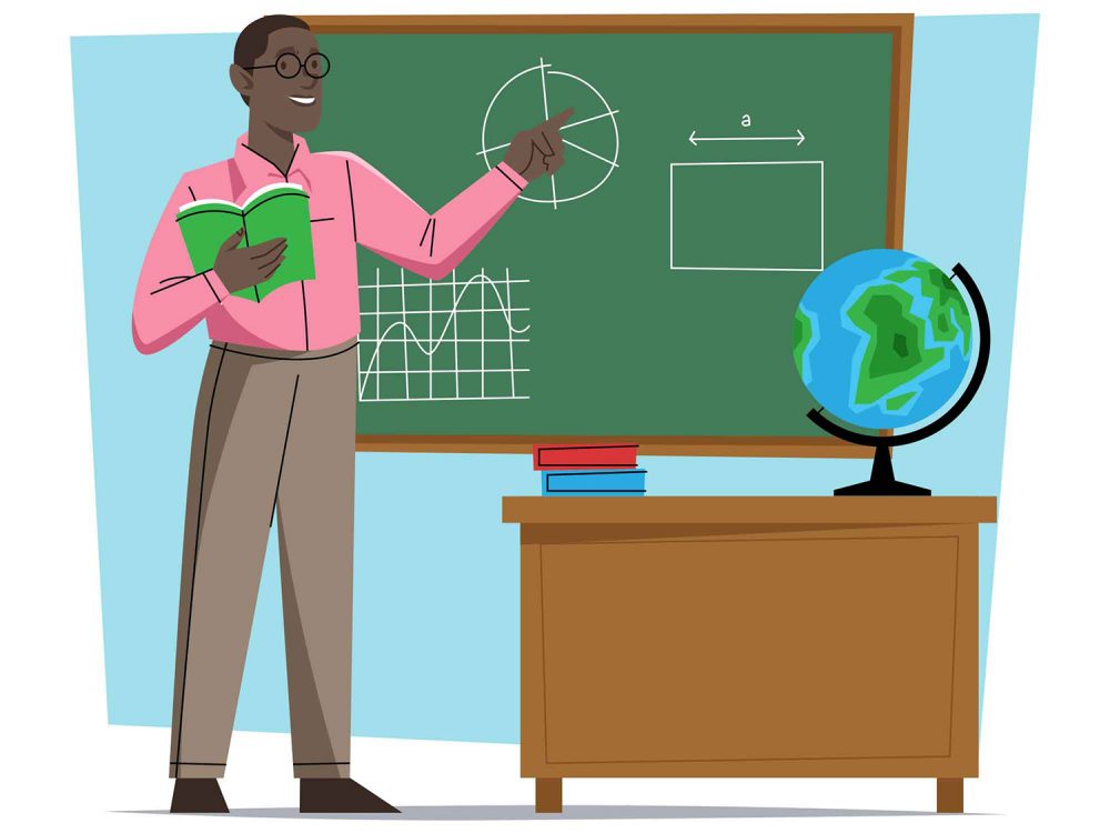 Free Black Male Teacher Illustration