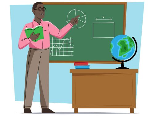 Free Black Male Teacher Illustration