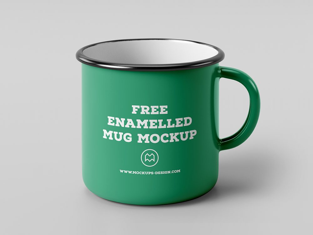 Free Enamel Mug Mockup