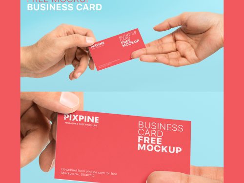Free Hands Holding Business Card Mockup