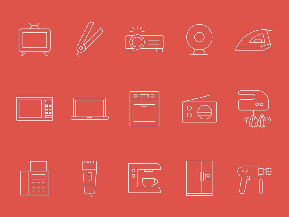 Free Home Appliances Vector Icons