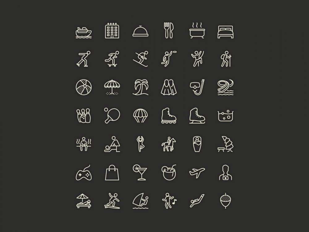 Free Leisure Line Icon Set