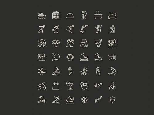 Free Leisure Line Icon Set