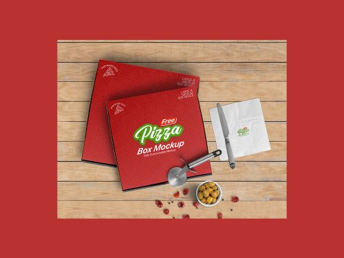 Free Pizza Box Mockup