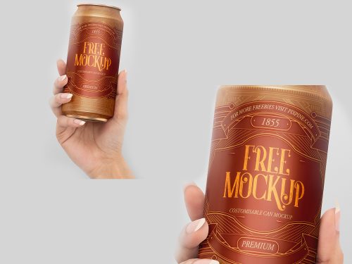 Free Realistic Can Mockup