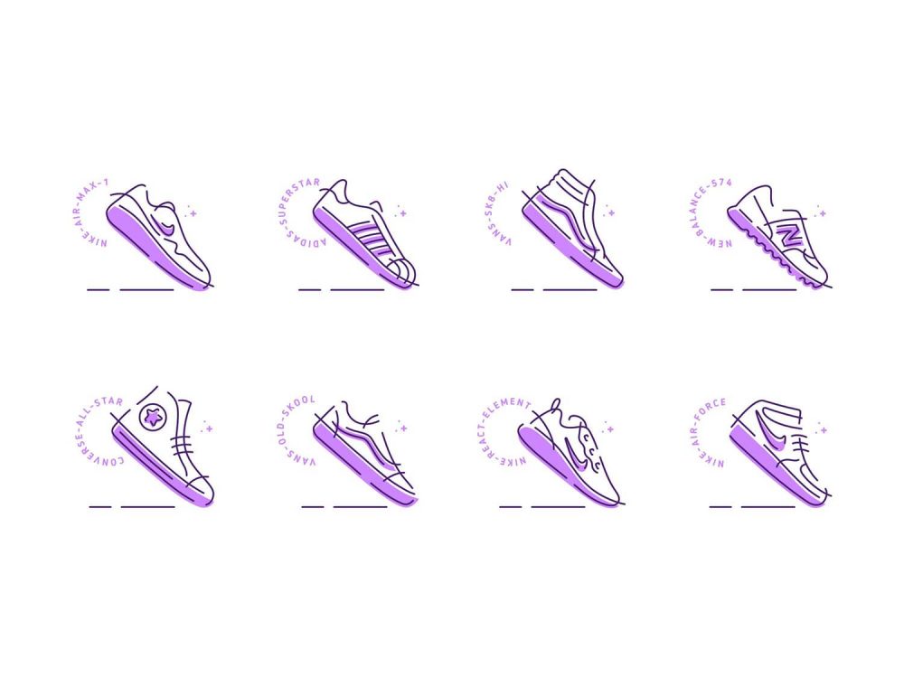 Free Sneakers Vector Icons