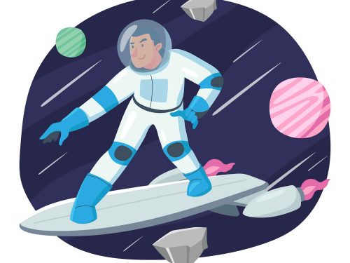 Free Space Surfer Vector Illustration