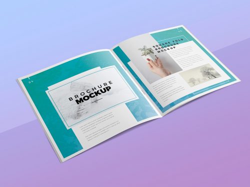 Free Square Brochure Mockup