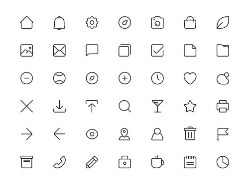 Free Square Line Ui Vector Icons