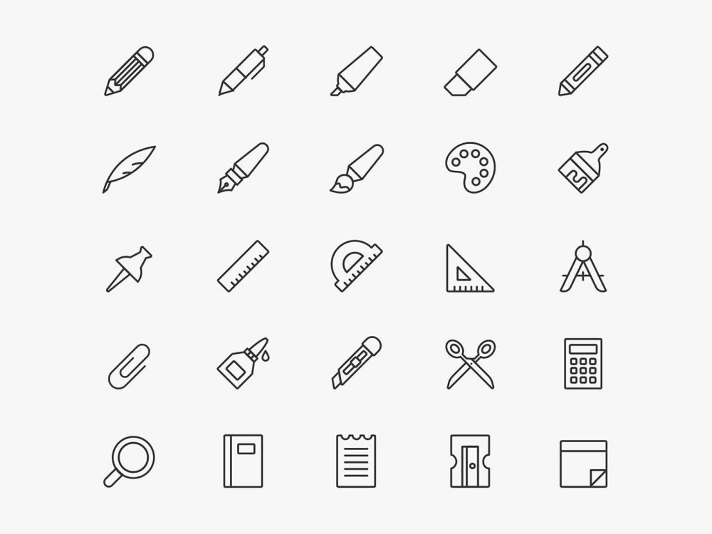 Free Stationery Vector Icons