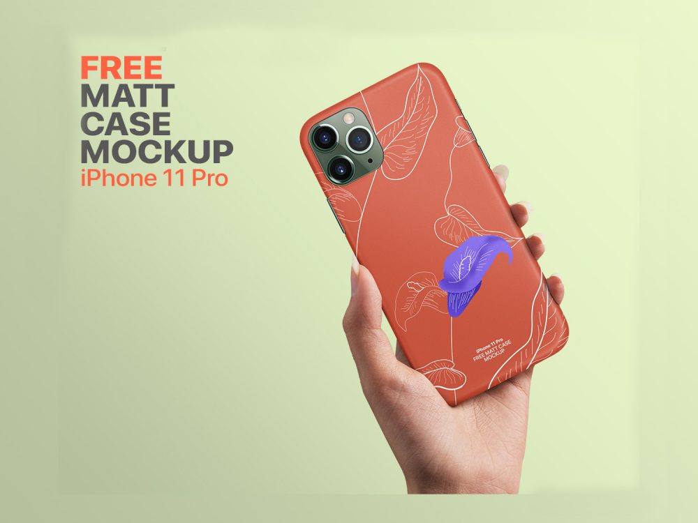 Free iPhone 11 Pro Matt Case Mockup