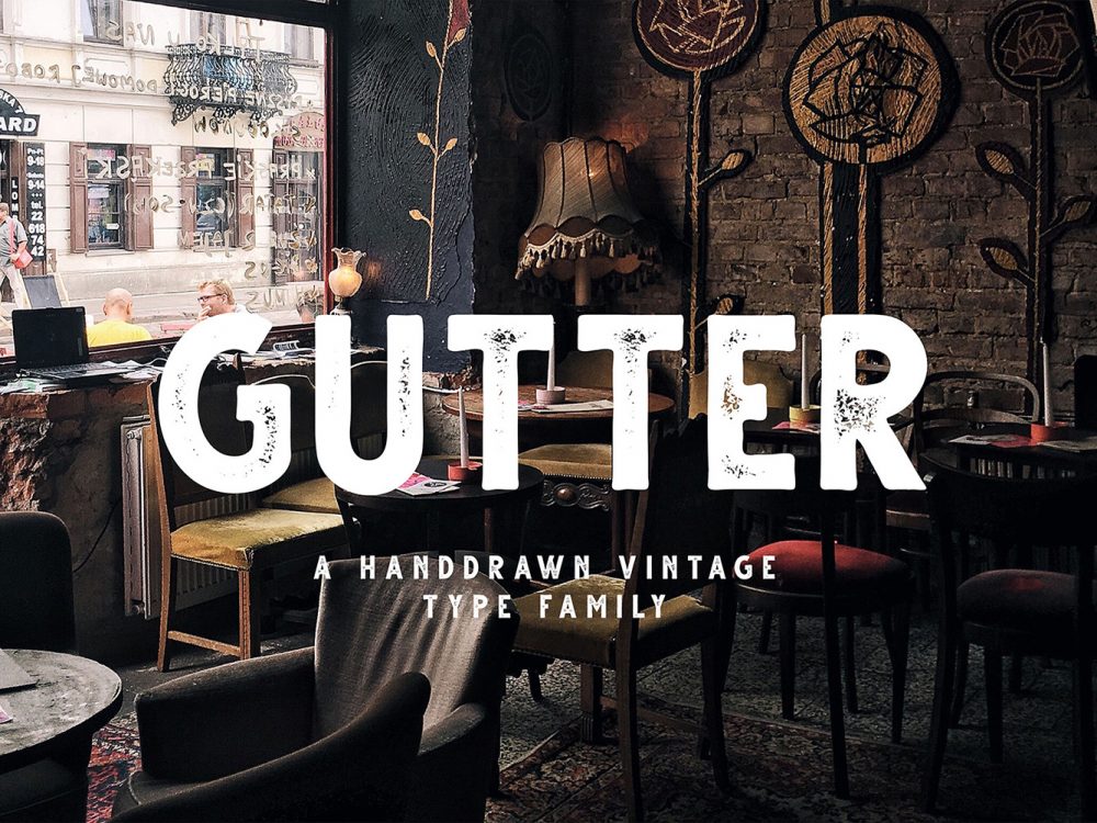 Gutter Handdrawn Vintage Font
