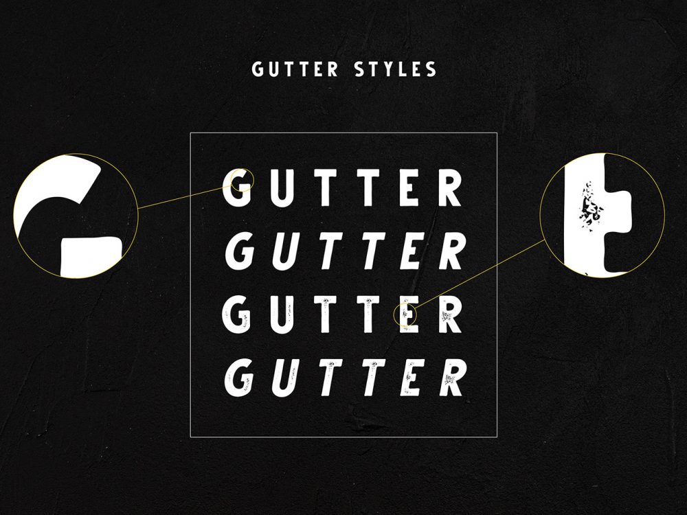 Gutter Handdrawn Vintage Font